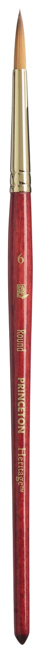 Princeton Series 4050 Heritage Synthetic Sable Brush-Short Handle Round Size 6
